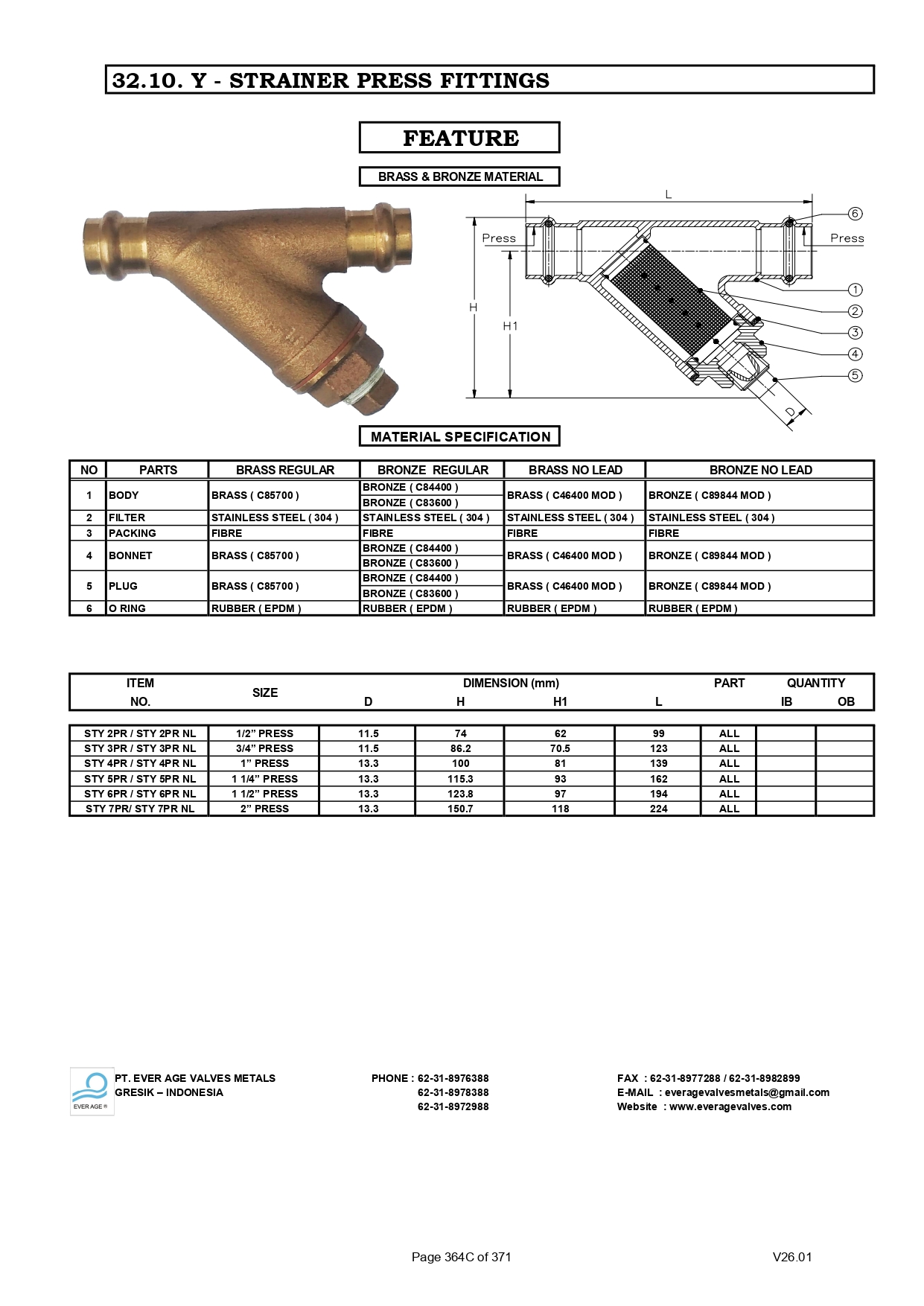 Y - STRAINER - STY 0 NPR - STY 9 NPR